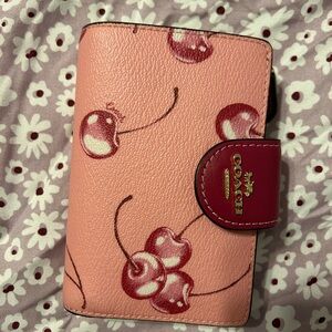 Coach cherry print wallet🍒